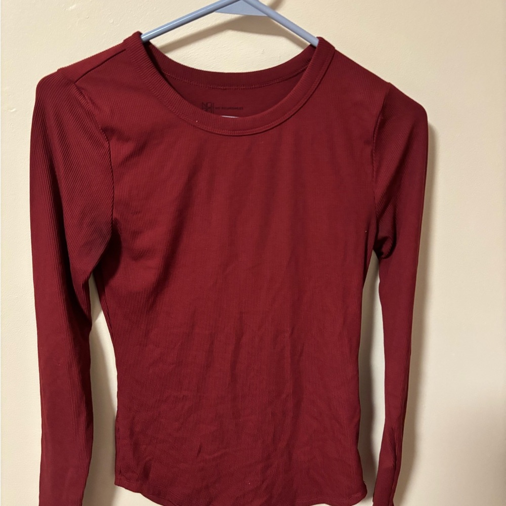 No Boundaries Vibrant Red Ribbed Top